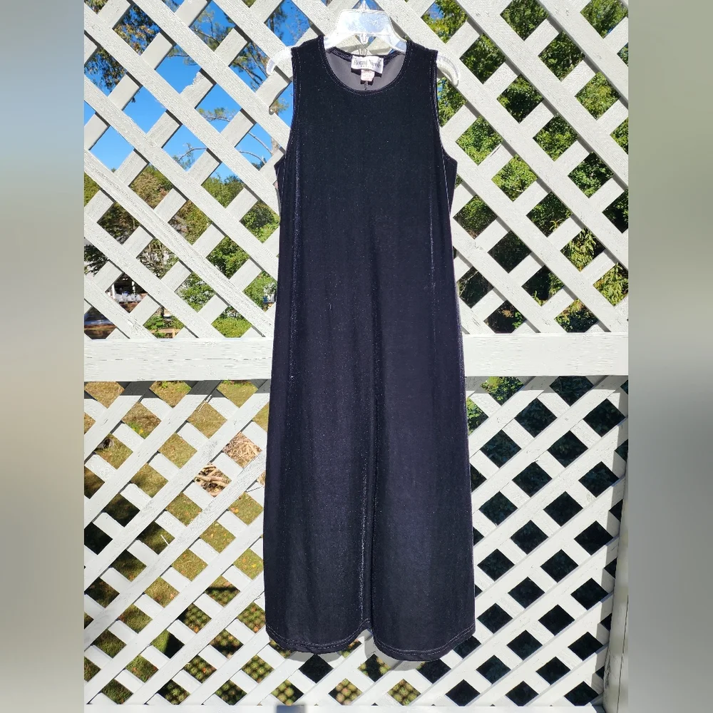 8p VELOUR black MIDI Dress - Picture 6 of 13